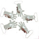 25mm Silver Hand Snap Clip-On Holders with Ring - 10pcs